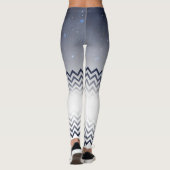 elegante blanco y azul con zigzag レギンス (裏面)