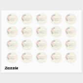 Elegante Blume Herz Brautparty   ラウンドシール (シート)