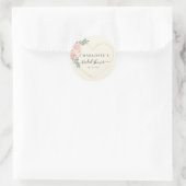 Elegante Blume Herz Brautparty   ラウンドシール (バッグ)