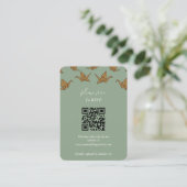 Elegante Boda de grúa de papel verde エンクロージャーカード (スタンド正面)