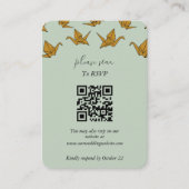 Elegante Boda de grúa de papel verde エンクロージャーカード (正面)