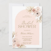 Elegante bridal  shower con flores de Boho 招待状 (正面)