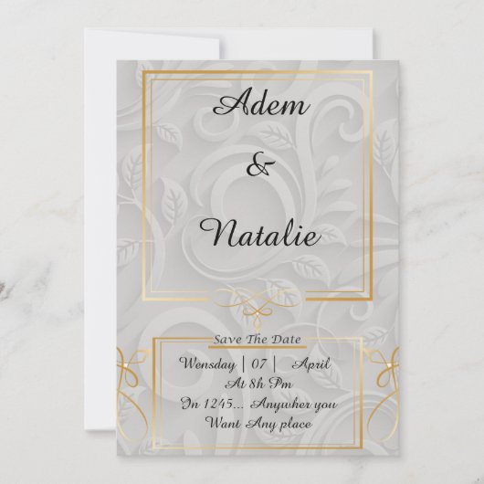 élégante carte d'invitation   招待状 (正面)