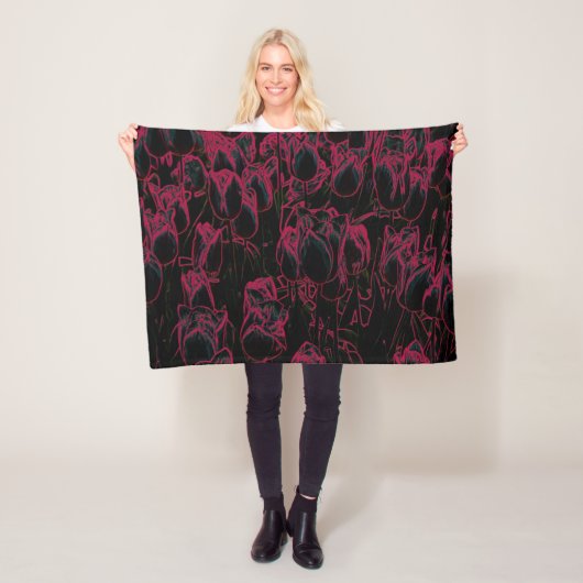 Elegante Decke mit Pinkem Blumenmuster フリースブランケット (インサイチュ)