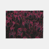 Elegante Decke mit Pinkem Blumenmuster フリースブランケット (正面(横))