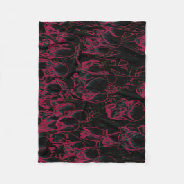 Elegante Decke mit Pinkem Blumenmuster フリースブランケット