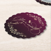 elegante decoración dorada ペーパーコースター (アングル)