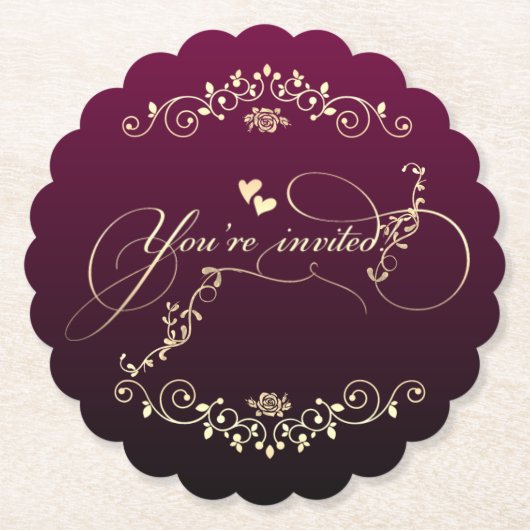 elegante decoración dorada ペーパーコースター (正面)