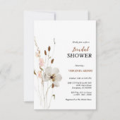 Elegante ducha de novias con flores de Boho 招待状 (正面)