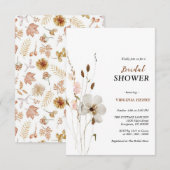 Elegante ducha de novias con flores de Boho 招待状 (正面/裏面)