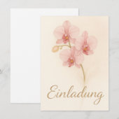 Elegante Einladungskarte mit zarten rosa Orchideen 招待状 (正面/裏面)