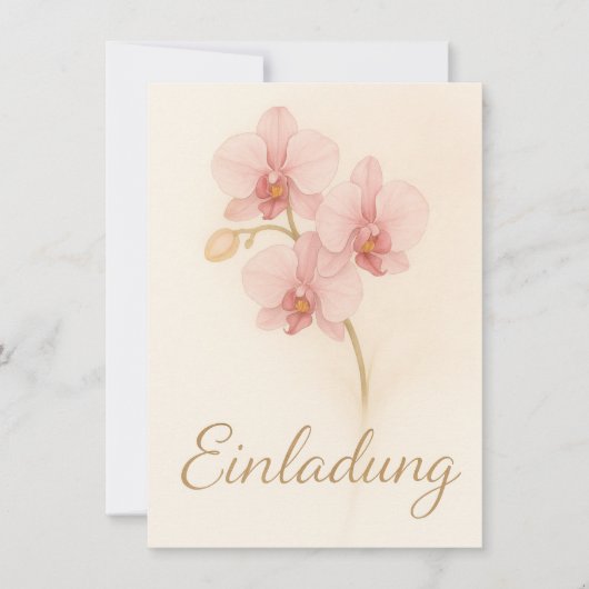 Elegante Einladungskarte mit zarten rosa Orchideen 招待状 (正面)