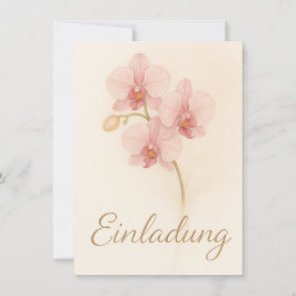 Elegante Einladungskarte mit zarten rosa Orchideen 招待状