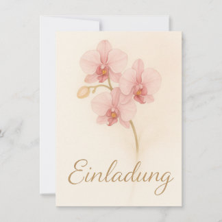 Elegante Einladungskarte mit zarten rosa Orchideen 招待状