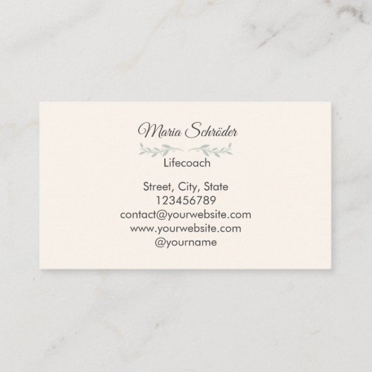 Elegante Frauen-Visitenkarte mit Lebensbaum 名刺 (裏面)