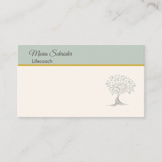 Elegante Frauen-Visitenkarte mit Lebensbaum 名刺 (正面)