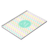 Elegante geometría de chevrón multicolor monograma ノートブック (左側)