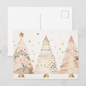 Elegante goldene und pinke Weihnachtsbäume ポストカード (正面/裏面)