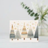 Elegante goldene Weihnachtsbäume  ポストカード (スタンド正面)
