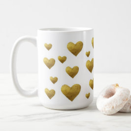 Elegante Goldherz Tasse Ein Hauch von Liebe コーヒーマグカップ