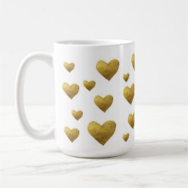 Elegante Goldherz Tasse Ein Hauch von Liebe コーヒーマグカップ