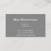 Elegante graue Monogramm Visitenkarte 名刺 (裏面)