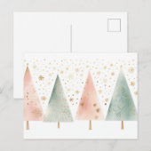 Elegante grüne und goldene Weihnachtsbäume ポストカード (正面/裏面)
