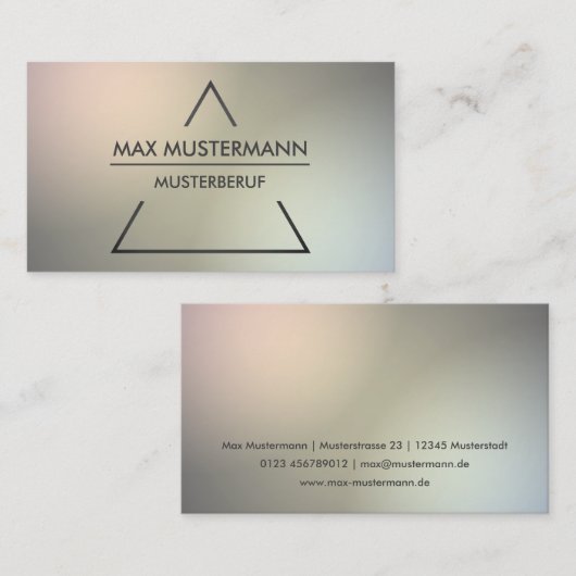 Elegante helle moderne pyramide Visitenkarten 名刺 (正面/裏面)
