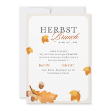 Elegante Herbst Brunch Einladung  Creme & Orange 