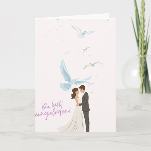 Elegante Hochzeitseinladung Du bist eingeladen! mi カード (正面)