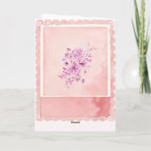 Elegante Hochzeitskarte mit Taube, Pfingstrosen & カード (裏面)