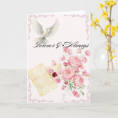 Elegante Hochzeitskarte mit Taube, Pfingstrosen & カード (黄色い花)