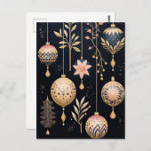 Elegante Illustration von Weihnachtsbaumkugeln  ポストカード (正面/裏面)
