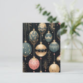 Elegante Illustration von Weihnachtsbaumkugeln  ポストカード (スタンド正面)