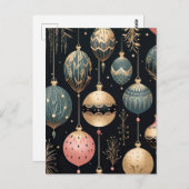 Elegante Illustration von Weihnachtsbaumkugeln  ポストカード (正面/裏面)