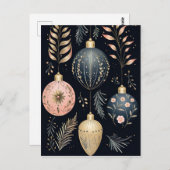 Elegante Illustration von Weihnachtsbaumkugeln  ポストカード (正面/裏面)