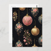 Elegante Illustration von Weihnachtsbaumkugeln  ポストカード (正面/裏面)