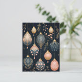 Elegante Illustration von Weihnachtsbaumkugeln  ポストカード (スタンド正面)