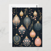 Elegante Illustration von Weihnachtsbaumkugeln  ポストカード (正面/裏面)