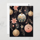 Elegante Illustration von Weihnachtsbaumkugeln  ポストカード (正面/裏面)