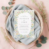 Elegante invitación a la boda de flores silvestres 招待状