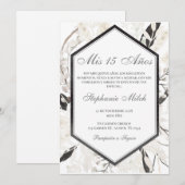 Elegante Invitación de Quinceañera 招待状 (正面/裏面)
