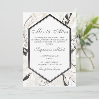 Elegante Invitación de Quinceañera 招待状