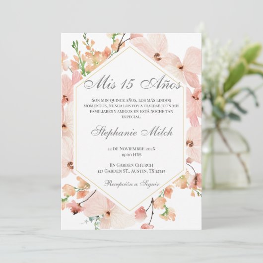 Elegante Invitación de Quinceañera 招待状 (スタンド正面)