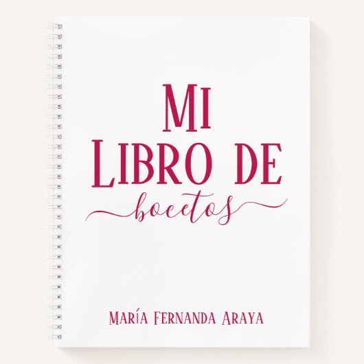 Elegante libro de bocetos blanco regalo para ella ノートブック (正面)
