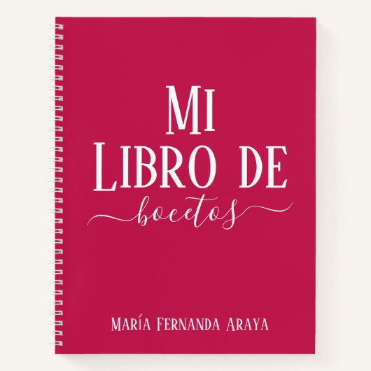 Elegante libro de bocetos fuscia regalo para ella ノートブック (正面)
