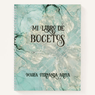 Elegante libro de bocetos soft green para ella ノートブック