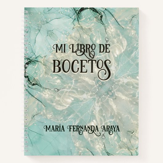 Elegante libro de bocetos soft green para ella ノートブック (正面)