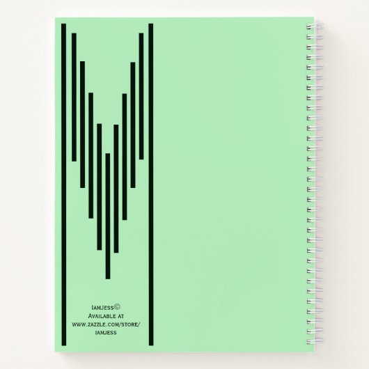 Elegante libro de bocetos soft green para ella ノートブック (裏面)