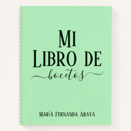 Elegante libro de bocetos soft green para ella ノートブック